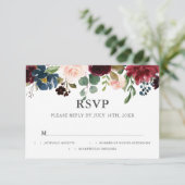 Mariage de script floral rustique RSVP (Debout devant)