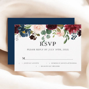 Mariage de script floral rustique RSVP