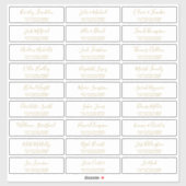 Mariage de script Gold personnalisé Étiquettes de (Feuille)