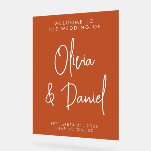 Mariage de script manuscrit Boho Bienvenue (Angle)
