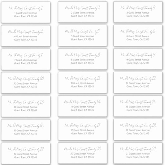 Mariage de script manuscrit Étiquettes de adresse  (Devant)