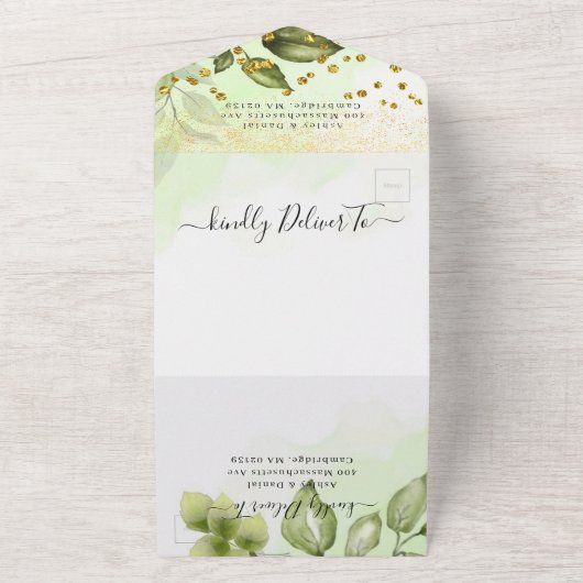 Mariage De Script Minimal Tout En Une Invitation (Dehors)