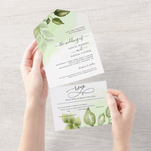 Mariage De Script Minimal Tout En Une Invitation (Déchirure)