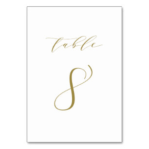 Mariage de script minimaliste d'or Numéro de table