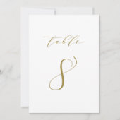 Mariage de script minimaliste d'or Numéro de table (Devant)