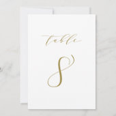 Mariage de script minimaliste d'or Numéro de table (Dos)