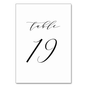 Mariage de script minimaliste noir Numéro de table