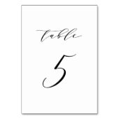 Mariage de script minimaliste noir Numéro de table (Dos)