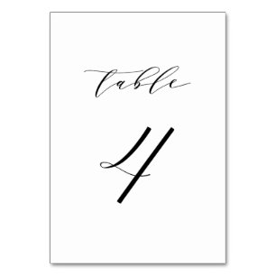 Mariage de script minimaliste noir Numéro de table
