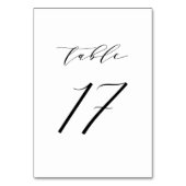Mariage de script minimaliste noir Numéro de table (Dos)