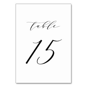 Mariage de script minimaliste noir Numéro de table