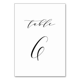 Mariage de script minimaliste noir Numéro de table