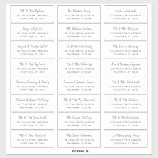 Mariage de script minimaliste rustique Étiquettes  (Feuille)