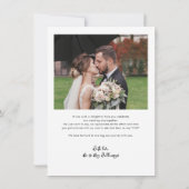 Mariage de script moderne 2 Photos Carte de remerc (Dos)