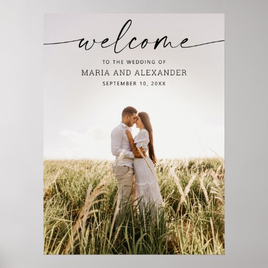 Mariage de script moderne Affiche de bienvenue ave (Devant)