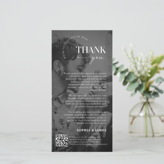 Mariage de script moderne Carte de remerciements p (Debout devant)