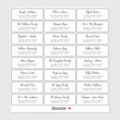 Mariage de script moderne élégant Étiquette de adr (Feuille)