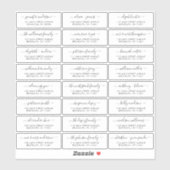 Mariage de script moderne élégant Étiquette de adr (Feuille)