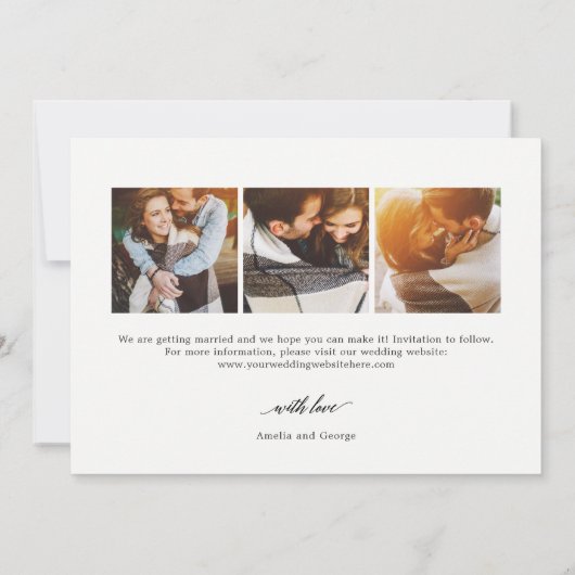 Mariage De Script Moderne Enregistrer La Carte Dat (Dos)