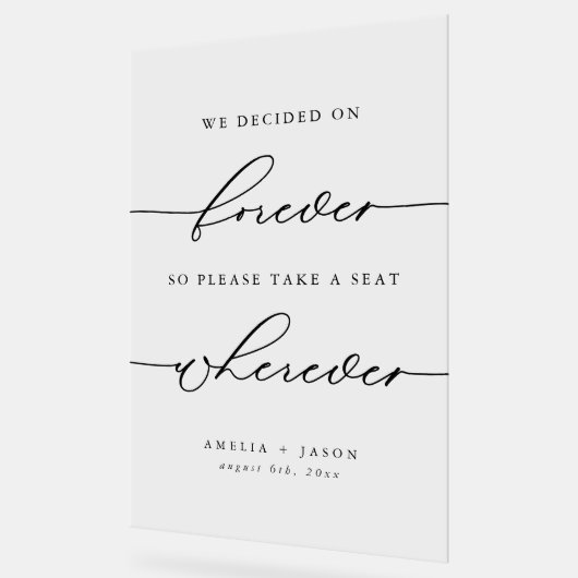 Mariage De Script Moderne Et Élégant Prendre Place (Angle)