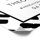 Mariage de script moderne noir et blanc Affiche de (Coin)