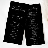 Mariage de script moderne noir programme plat