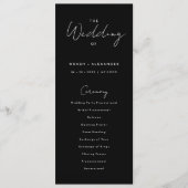 Mariage de script moderne noir programme plat (Devant)