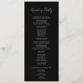 Mariage de script moderne noir programme plat (Dos)