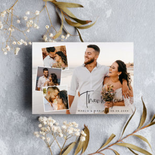 Mariage de script moderne photo Collage Merci