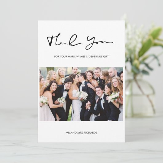 Mariage de script moderne photo Collage Merci (Debout devant)