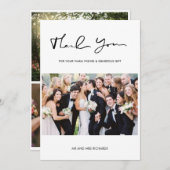 Mariage de script moderne photo Collage Merci (Devant / Derrière)