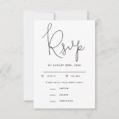 Mariage de script moderne RSVP avec choix de repas (Devant)