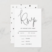 Mariage de script moderne RSVP avec choix de repas (Devant / Derrière)