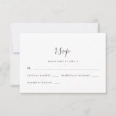 Mariage de script moderne Rsvp en bleu (Devant)