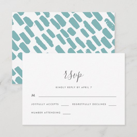 Mariage de script moderne Rsvp en bleu (Devant / Derrière)