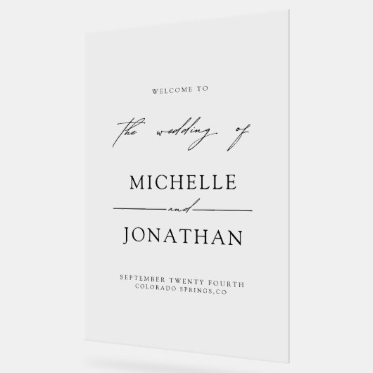 Mariage de script noir blanc élégant (Angle)