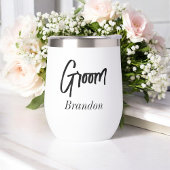 Mariage de script noir blanc Groom