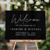 Mariage de script noir et blanc moderne Bienvenue