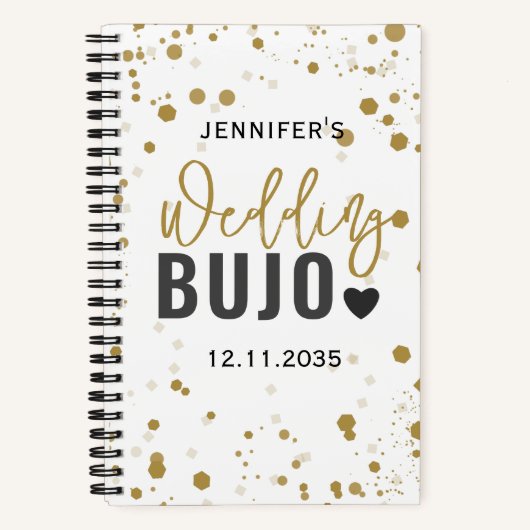 Mariage de script noir moderne Bullet Journal BUJO (Recto)