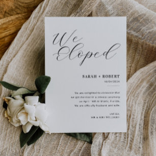 Mariage de script noir moderne faire-part