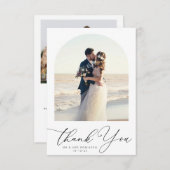 mariage de script noir tendance photo merci (Devant / Derrière)