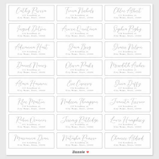 Mariage de script romantique simple étiquette de a (Feuille)