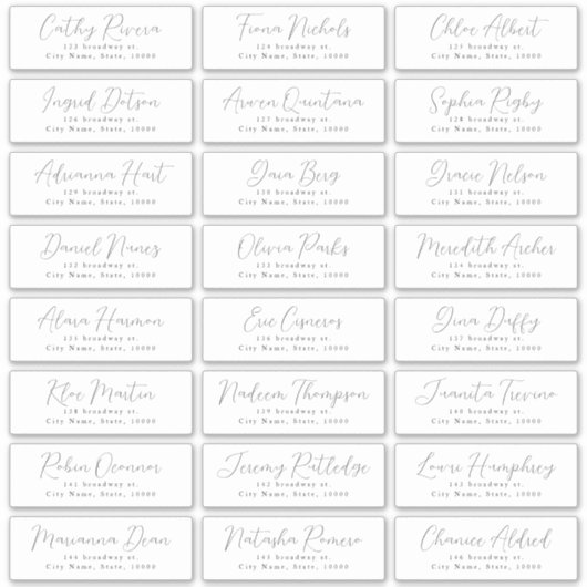 Mariage de script romantique simple étiquette de a (Devant)