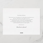 Mariage de script Rose photo Gold Foil Carte de re (Verso)