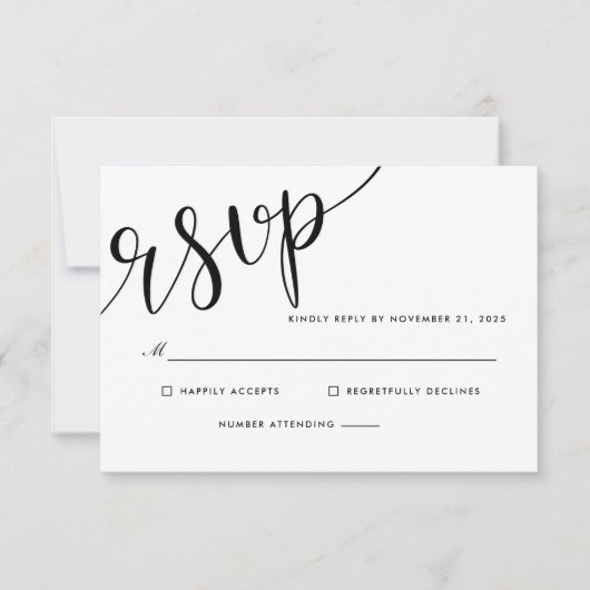 Mariage de script RSVP élégant (Devant)