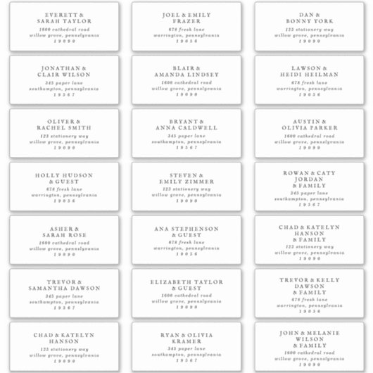 Mariage de script rustique Étiquette de adresse in (Devant)