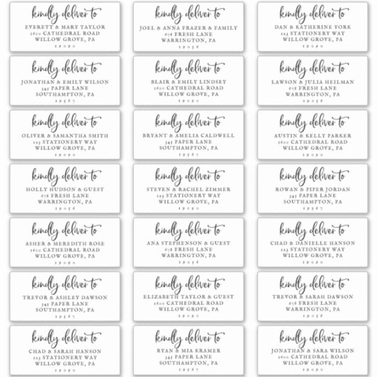 Mariage de script rustique Étiquette de adresse in (Devant)