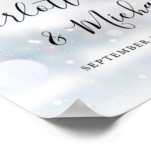 Mariage de script signature neige hiver Affiche de (Coin)