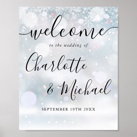 Mariage de script signature neige hiver Affiche de (Devant)