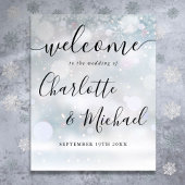 Mariage de script signature neige hiver Affiche de